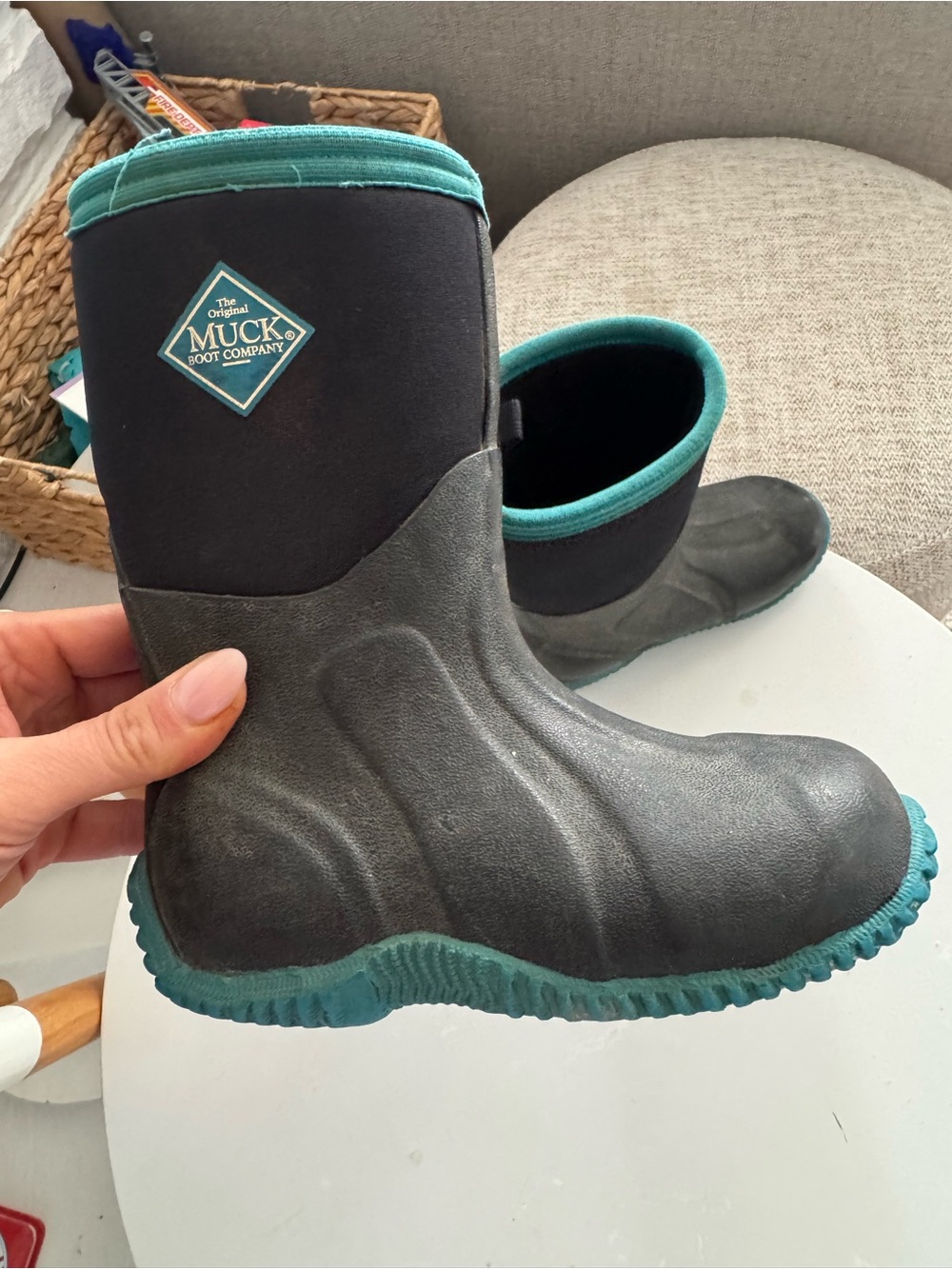 Muck Boot Company Kids' Black & Teal Waterproof Boots